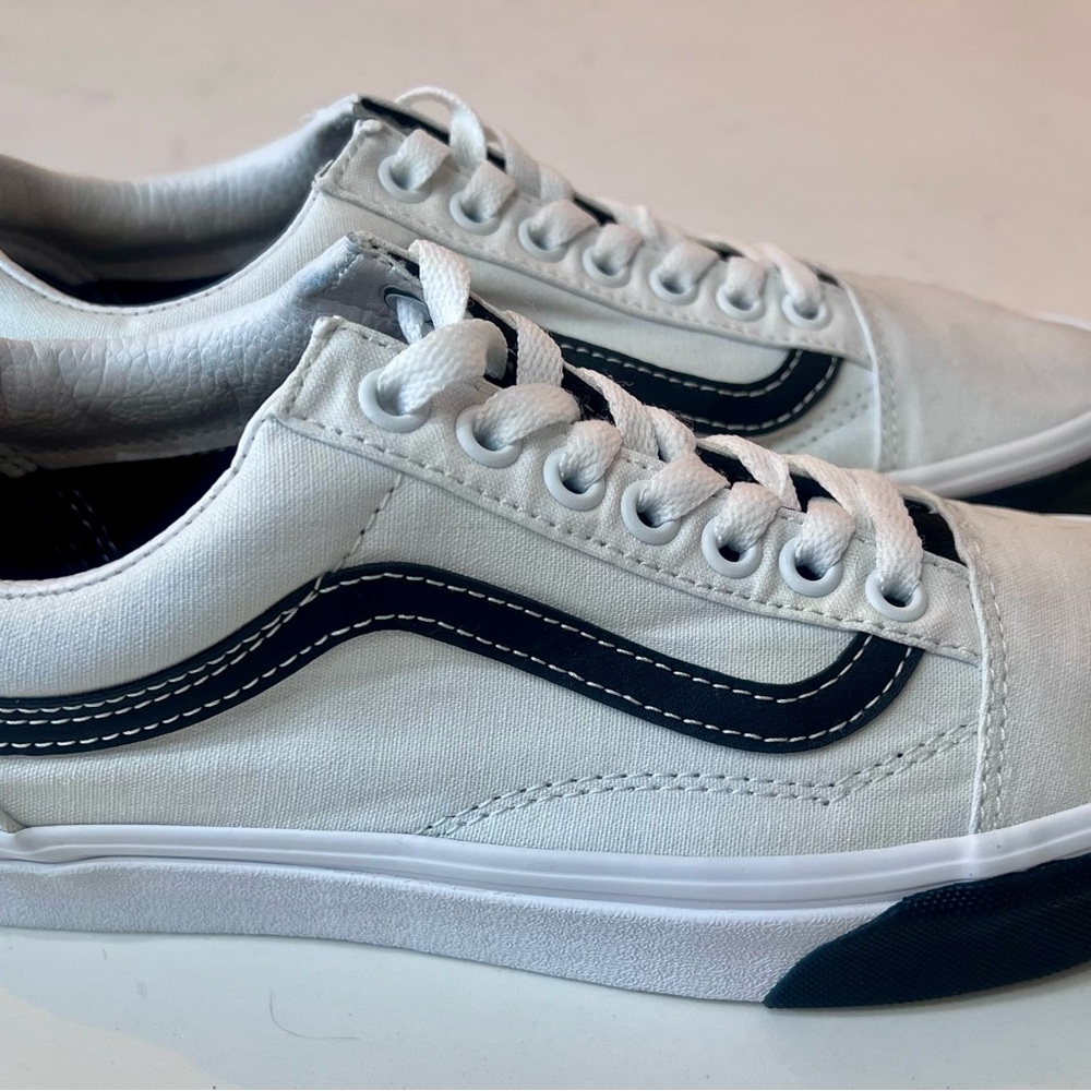 Vans White and Black Canvas Sneakers
